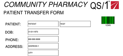 Community pharmacy - patient transfer form