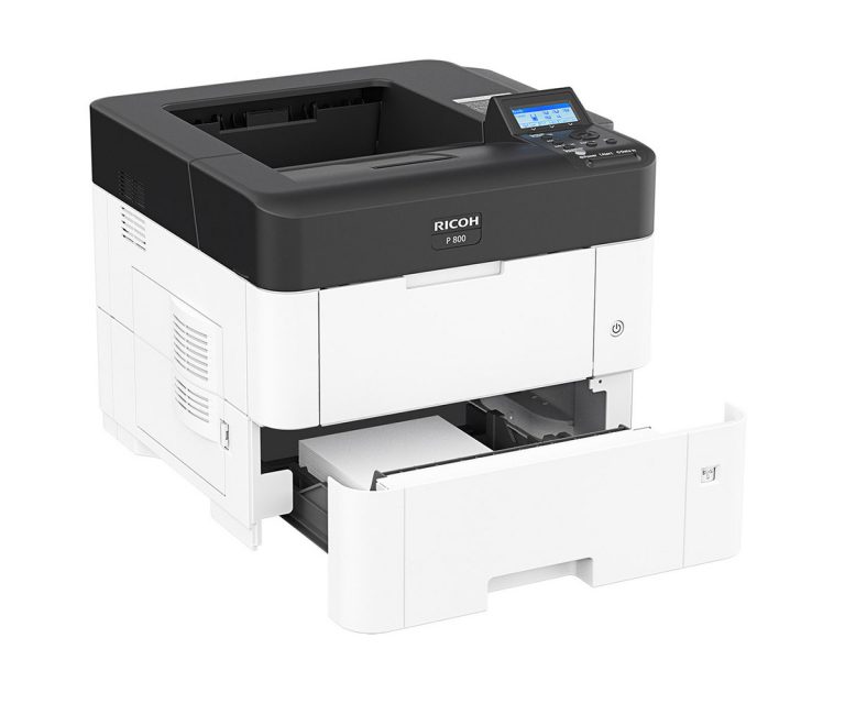 Ricoh P800 printer with paper tray oepn